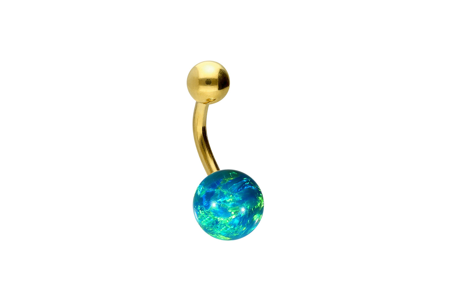 Titan Bananabell Piercing SYNTHETISCHER OPAL + TITAN-KUGEL